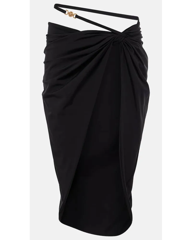 Versace Pareo aus Jersey Schwarz