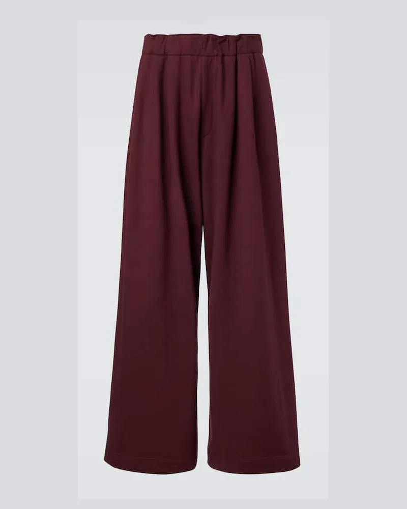 Dries van Noten Jogginghose aus Baumwoll-Jersey Burgunderrot