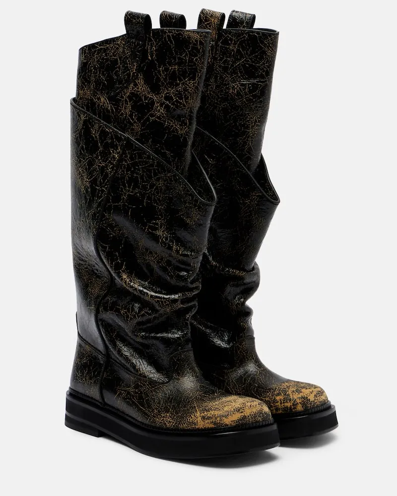 ATTICO Stiefel Passeggiata aus Leder Braun