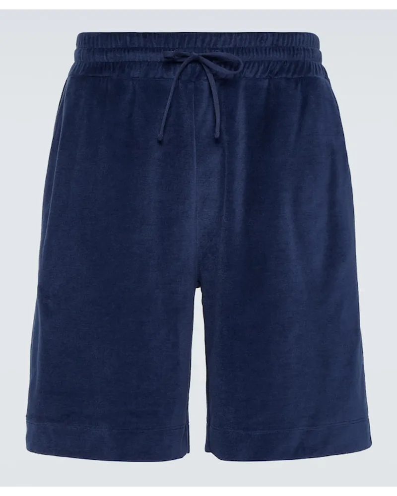 Loro Piana Bermuda-Shorts aus Baumwolle und Seide Blau