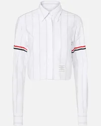 Thom Browne Cropped-Hemd aus Baumwolle Weiss