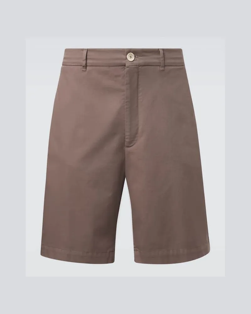 Brunello Cucinelli Bermuda-Shorts aus einem Baumwollgemisch Braun