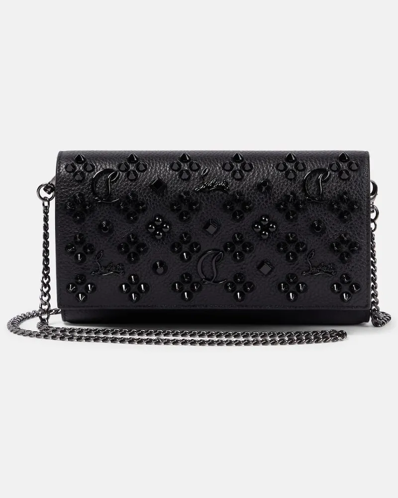Christian Louboutin Verzierte Clutch Paloma aus Leder Schwarz