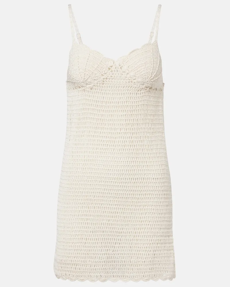 Anna Kosturova Minikleid aus Häkelstrick Weiß