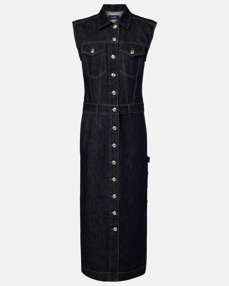SPORTMAX Midikleid Farfalla aus Denim Blau