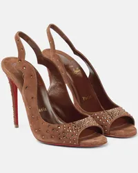 Christian Louboutin Nudes Slingback-Sandalen Degrachick aus Veloursleder Braun