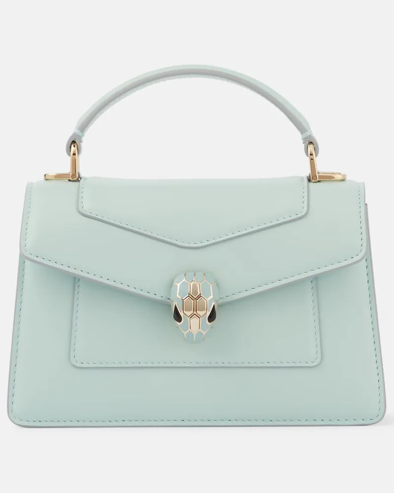 Bulgari Tote Bag Serpenti Forever aus Leder Blau