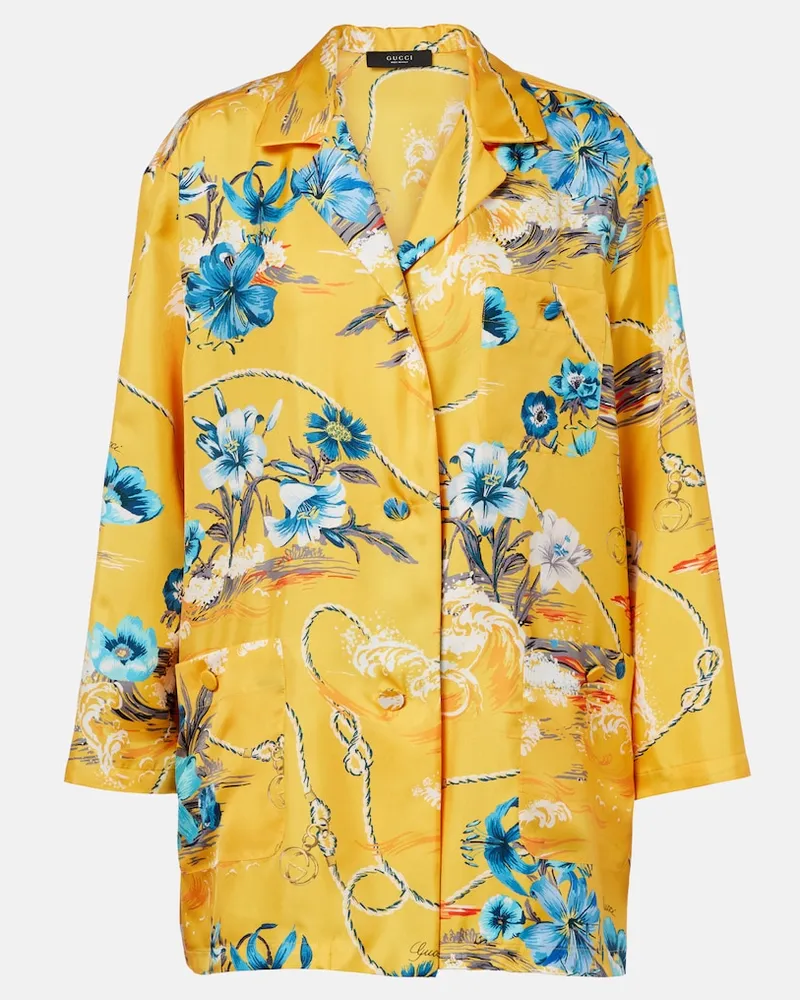 Gucci Hemd aus Seiden-Twill Gelb