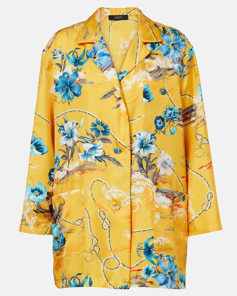 Gucci Hemd aus Seiden-Twill Gelb