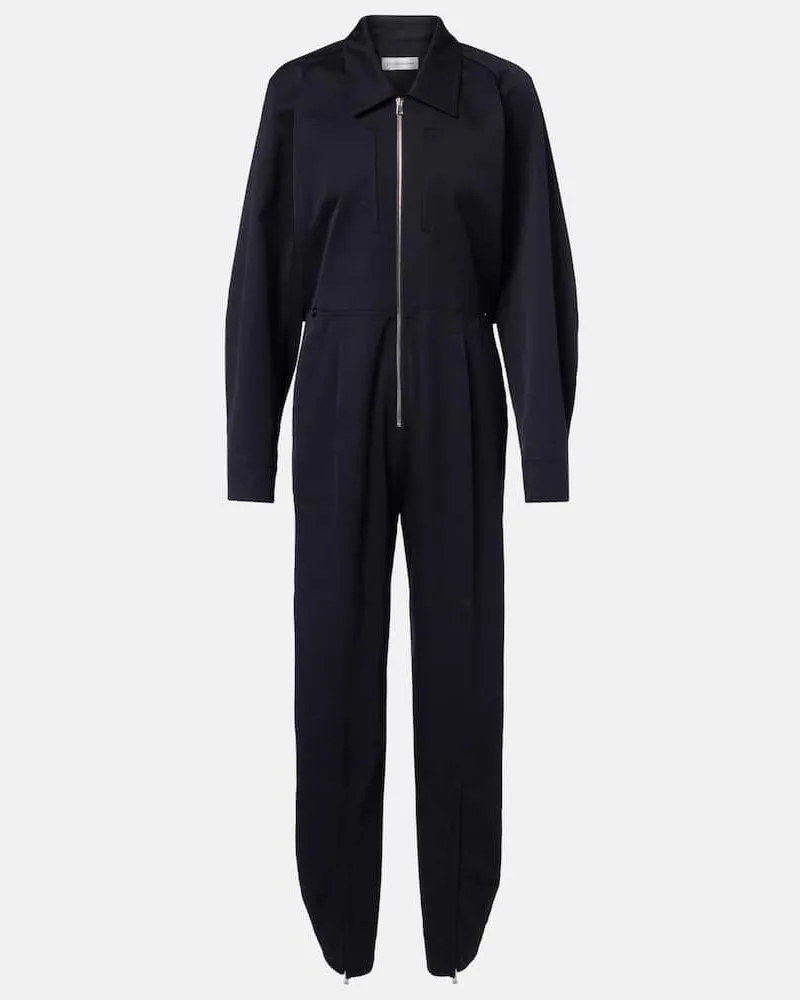 Victoria Beckham Jumpsuit aus einem Wollgemisch Blau