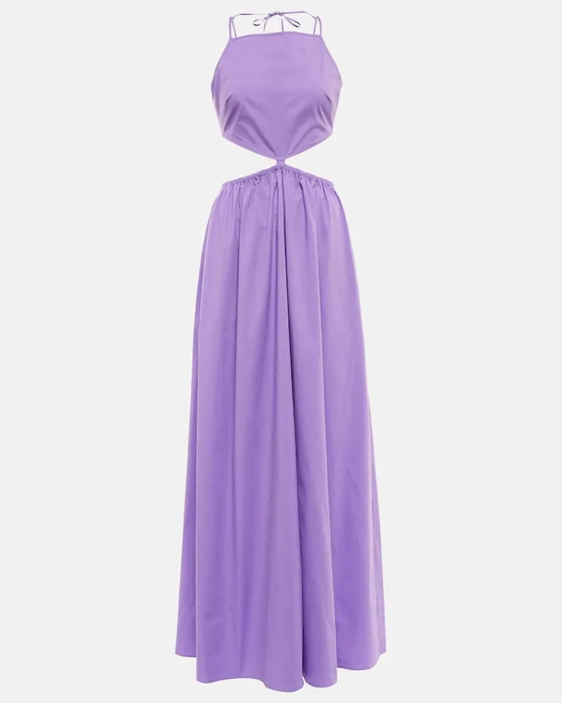 STAUD Maxikleid Myla aus Baumwolle Violett