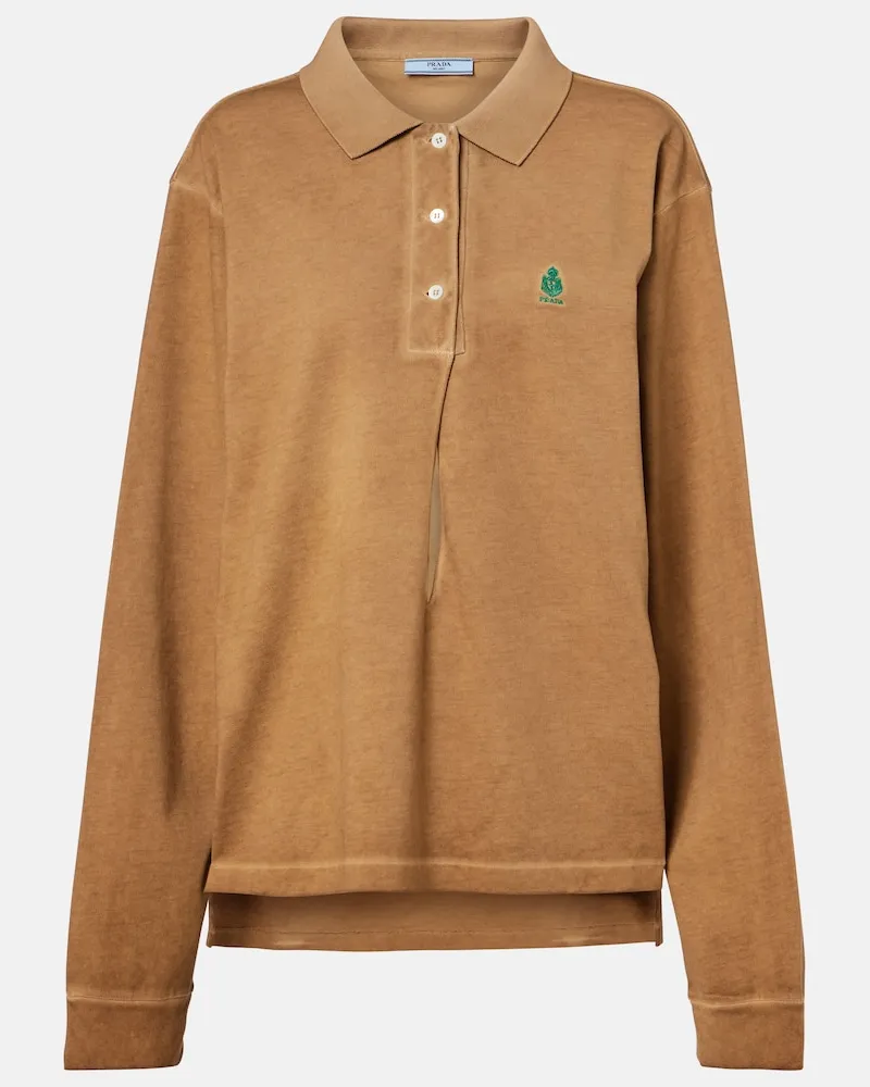 Prada Oversize-Hemd aus Baumwoll-Piqué Braun