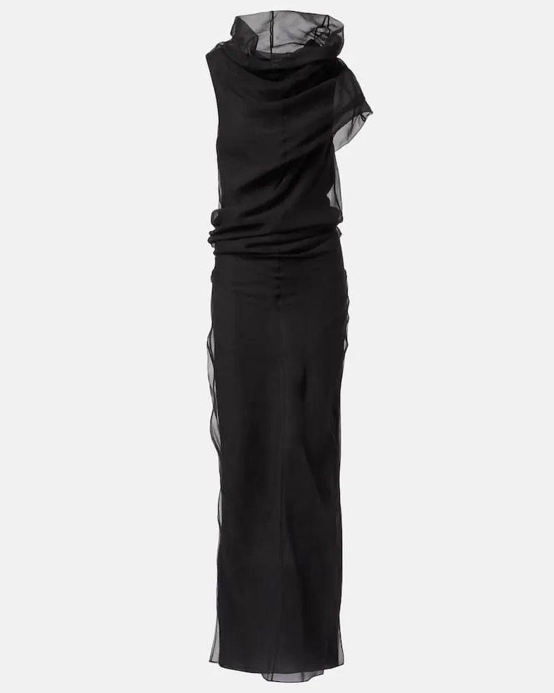 KHAITE Maxikleid Jeanty aus Tüll Schwarz
