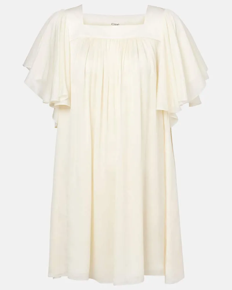 Chloé Chloé Minikleid Ro33 aus Seide Weiß