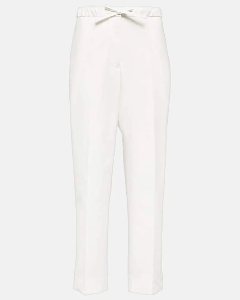 Jil Sander Gerade Cropped-Hose aus Baumwolle Weiß