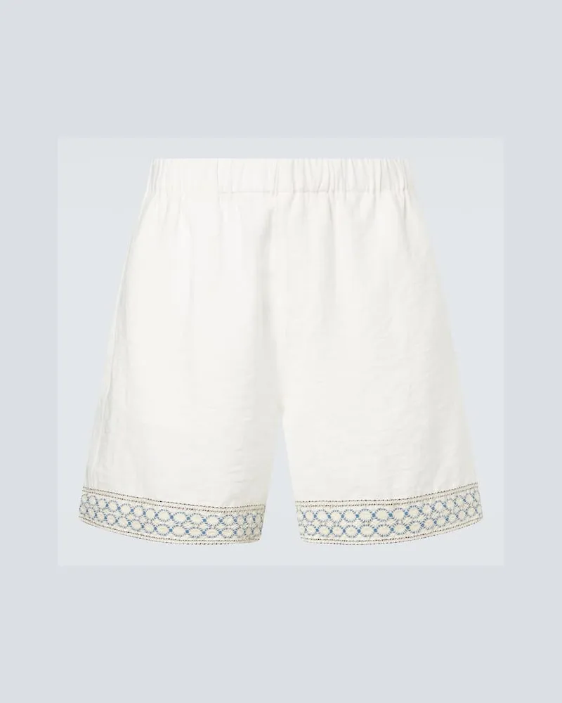 COMMAS Bermuda-Shorts mit Häkelstrick Weiß