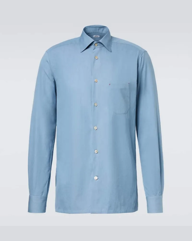 Kiton Hemd aus Baumwolle Blau