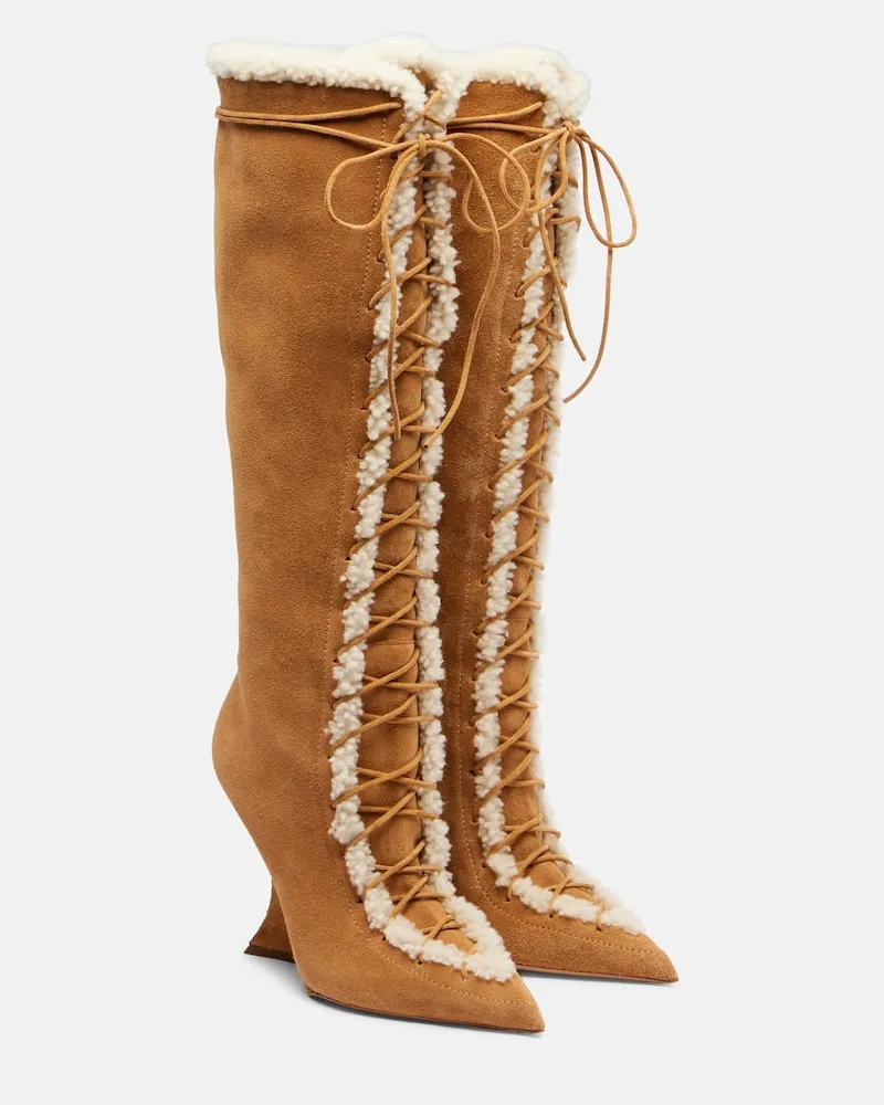 Paris Texas Stiefel Nina 105 aus Veloursleder Braun