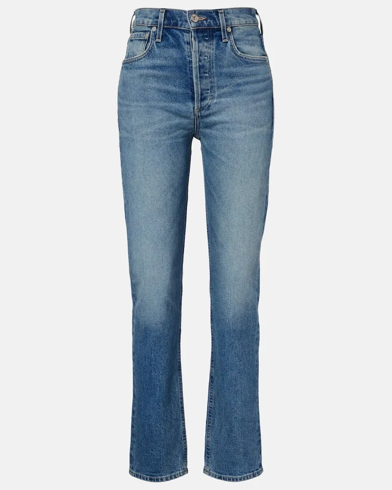 Citizens of humanity High-Rise Straight Jeans Blaine Blau
