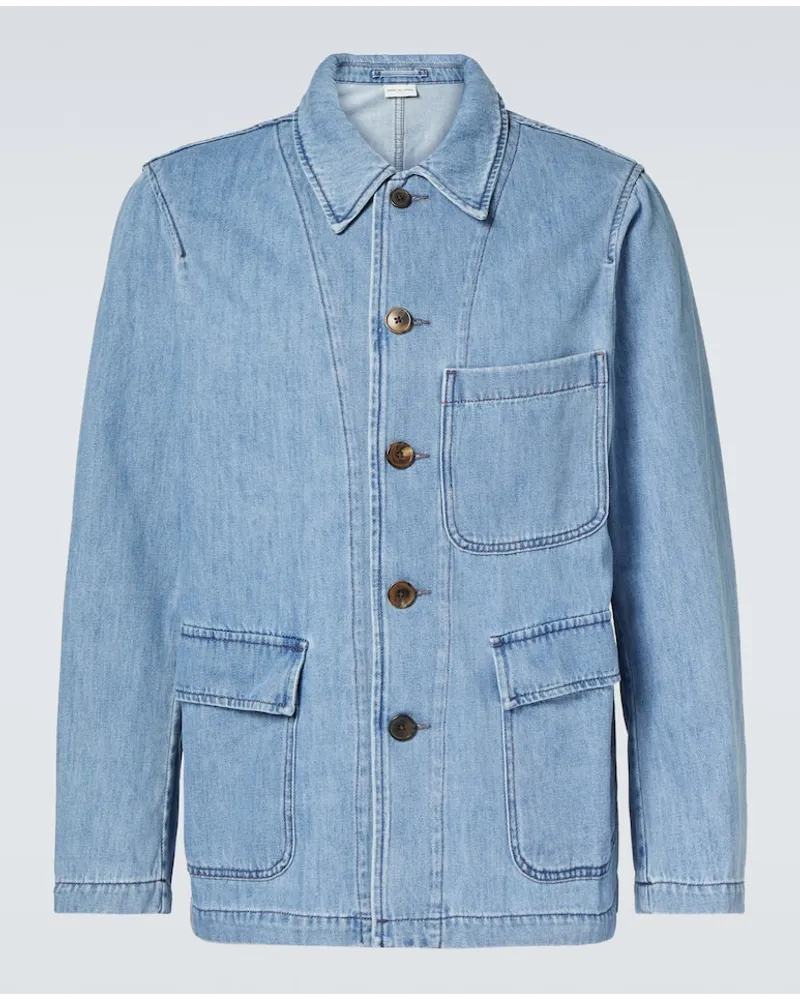 Dries van Noten Hemdjacke aus Denim Blau