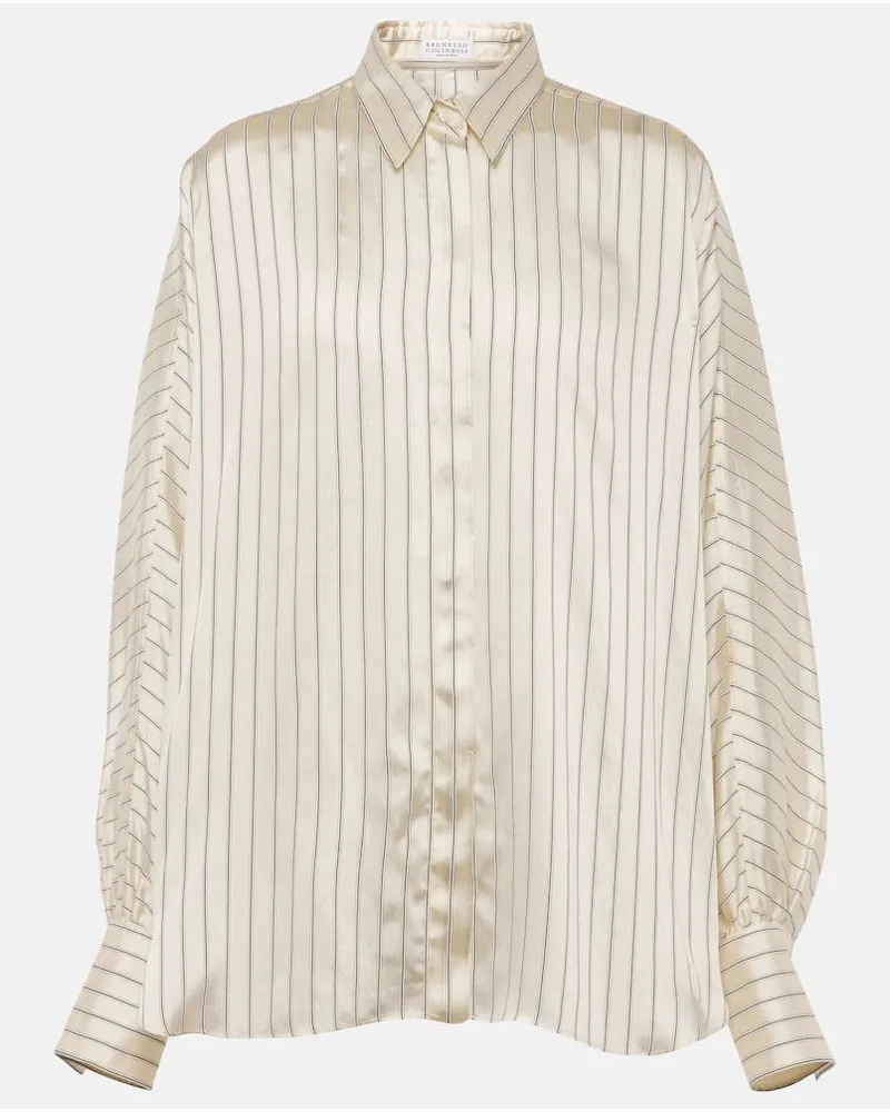 Brunello Cucinelli Bluse aus Satin Beige