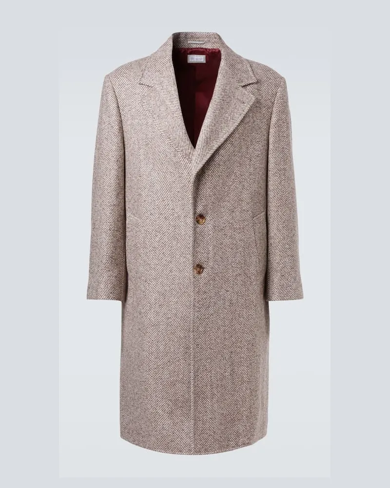Brunello Cucinelli Mantel aus einem Wollgemisch Beige