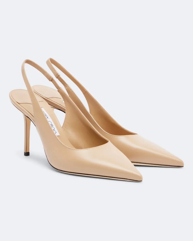 Jimmy Choo Slingback-Pumps Love aus Leder Braun