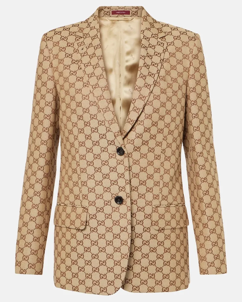 Gucci Blazer GG aus Canvas Beige