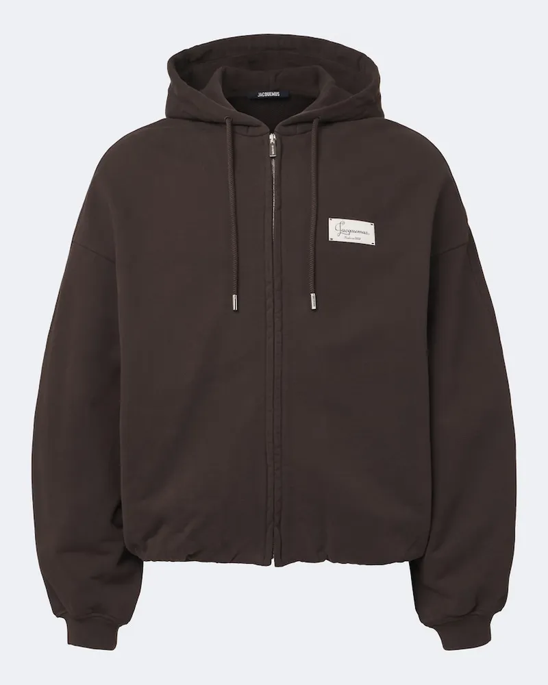Jacquemus Kapuzenjacke Corso aus Baumwollfleece Braun