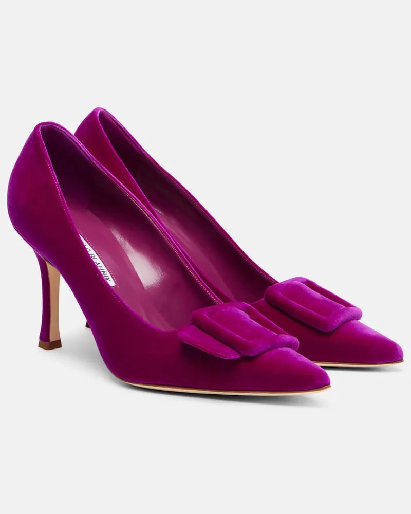 Manolo Blahnik Pumps Maysale 90 aus Samt Lila