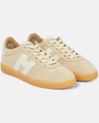 Hogan Sneakers H647 aus Veloursleder Beige