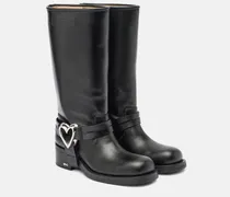 Bikerstiefel Double Heart aus Leder