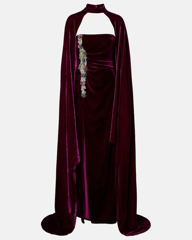 COSTARELLOS Verzierte Robe Lila