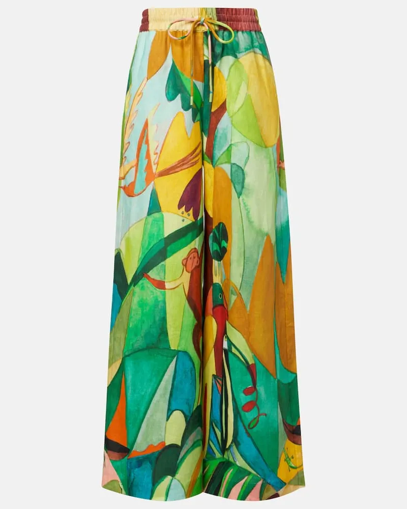 ALEMAIS Alémais X Mokshini Weite Hose aus Leinen Multicolor