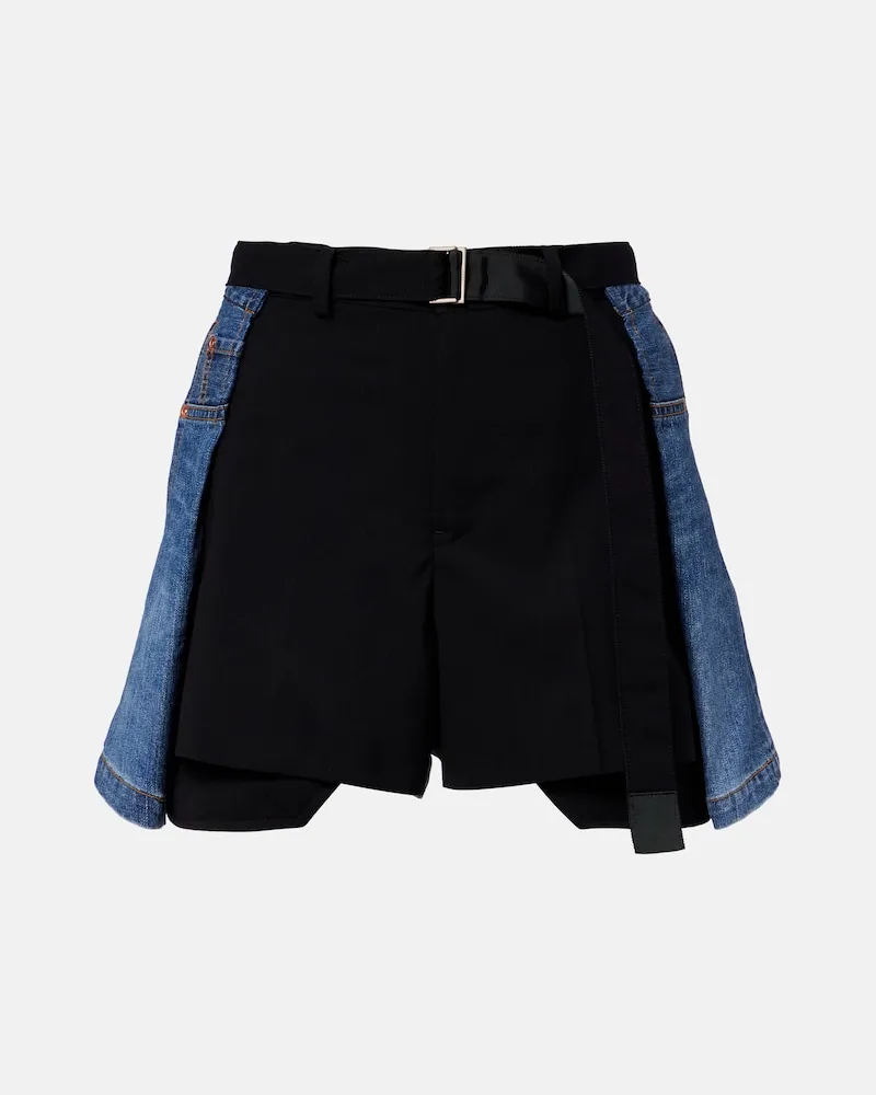 Sacai Jeansshorts Blau