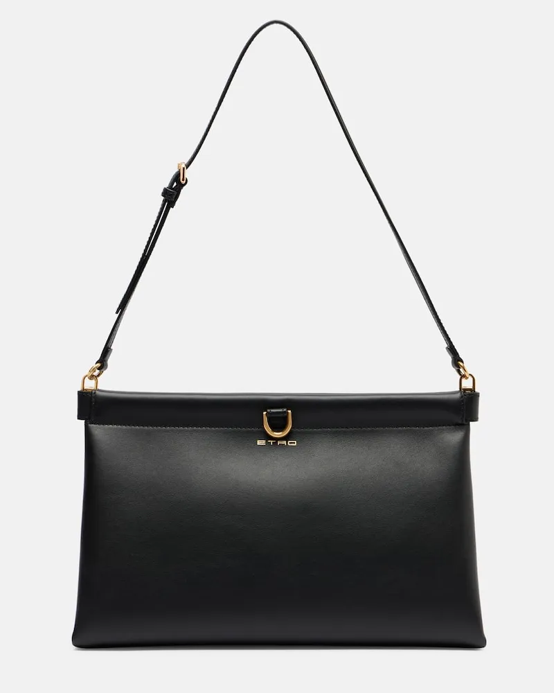 Etro Clutch Talk aus Leder Schwarz