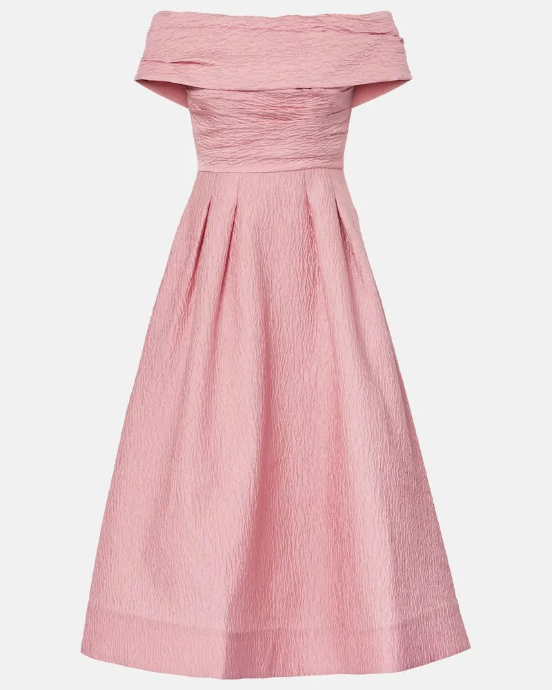 Rebecca Vallance Off-Shoulder-Midikleid Adalyn aus Brokat Pink