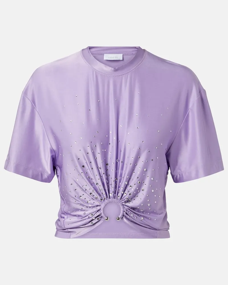 Paco Rabanne Cropped-Top mit Kristallen Lila