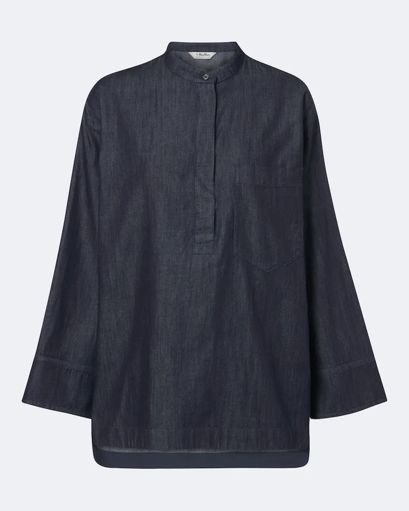 Max Mara Top aus Denim Blau