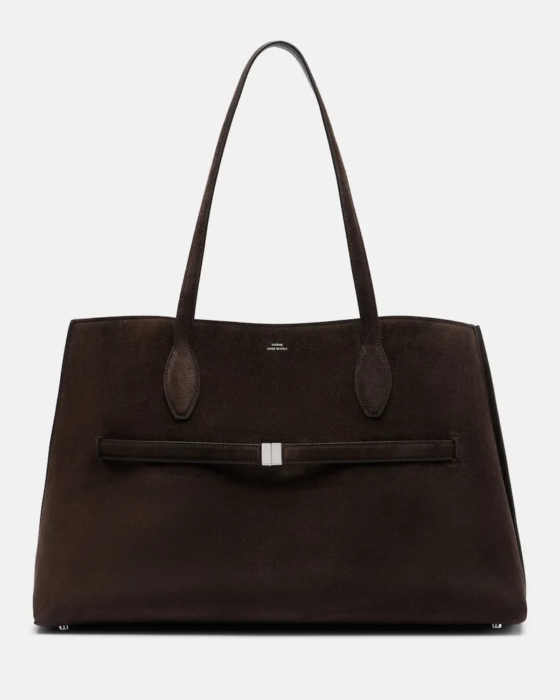 Totême Tote Bag Lounge aus Veloursleder Braun