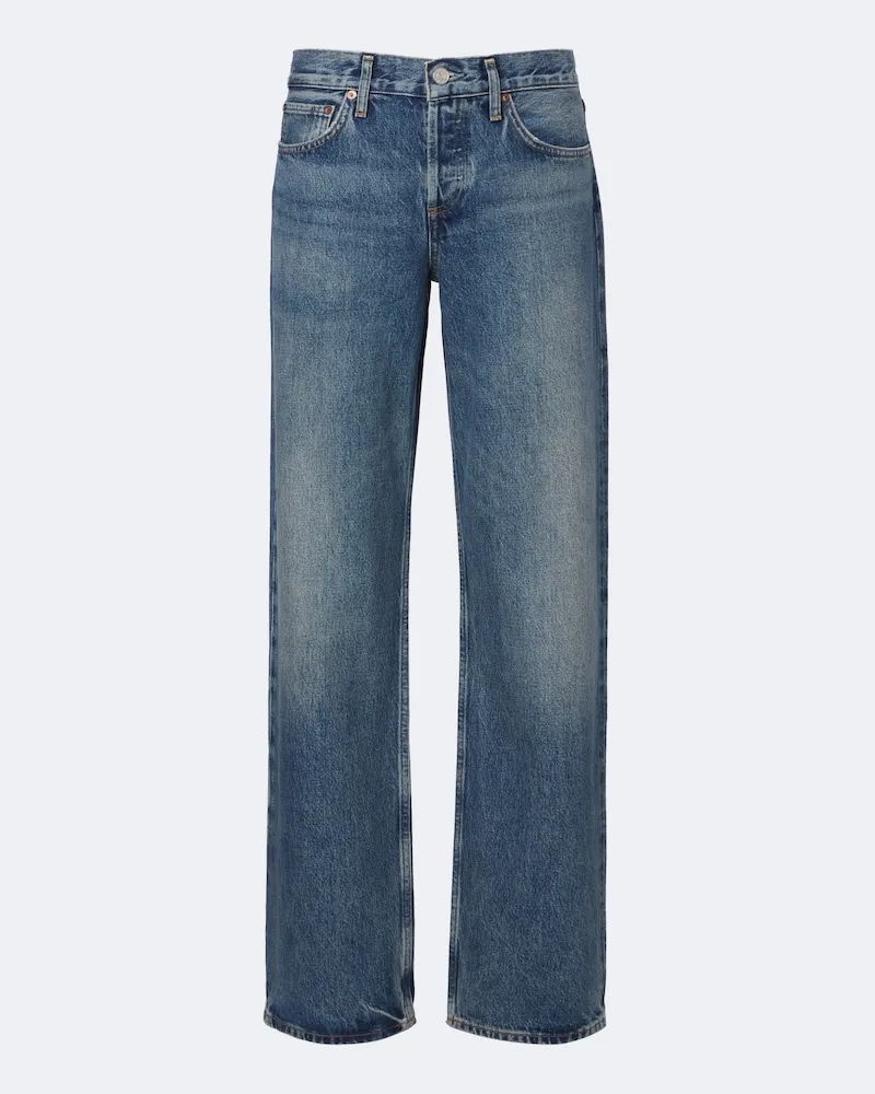 AGOLDE Wide-Leg Jeans Loose Low Rise Blau