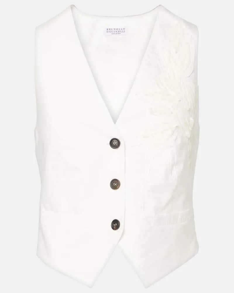 Brunello Cucinelli Weste Monili aus Popeline Beige