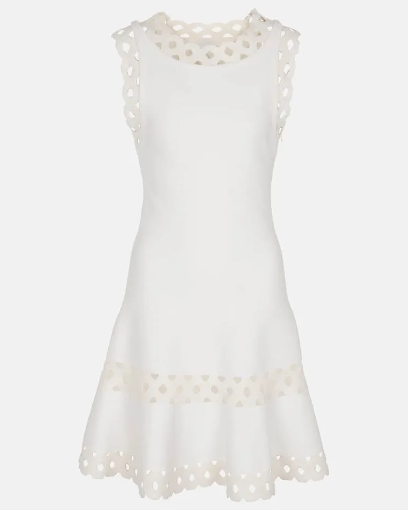 Alaïa Alaïa Minikleid Vienne aus einem Wollgemisch Weiß
