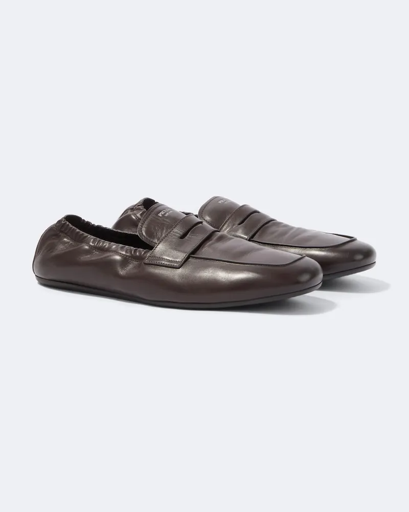 Prada Loafers aus Leder Braun