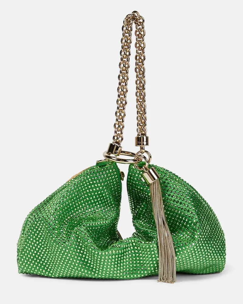 Jimmy Choo Clutch Callie mit Kristallen Grün