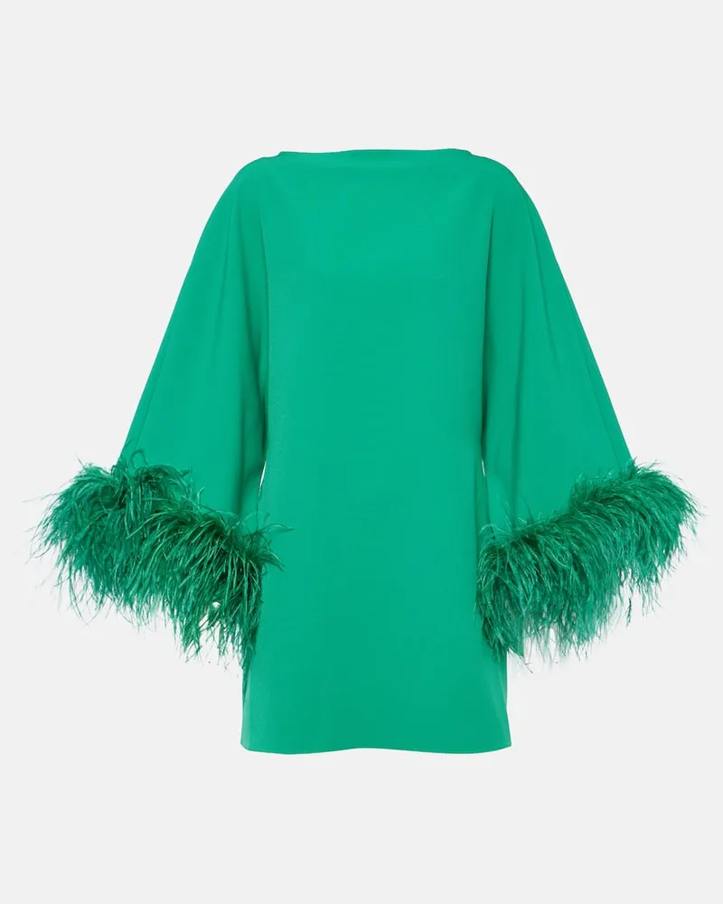 Safiyaa Minikleid Arama mit Federn Grã¼n
