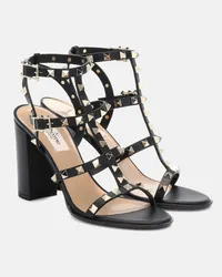 Valentino Garavani Sandalen Rockstud 105 aus Leder Schwarz