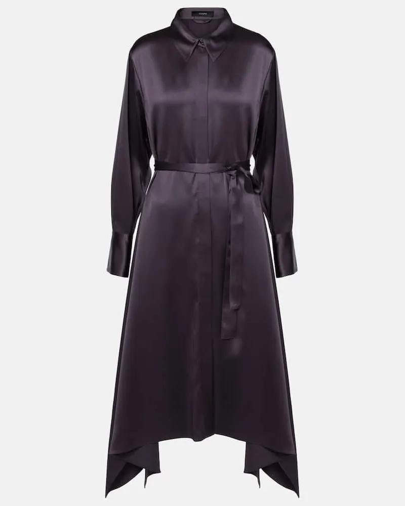 Joseph Hemdblusenkleid Cyprien aus Seidensatin Lila