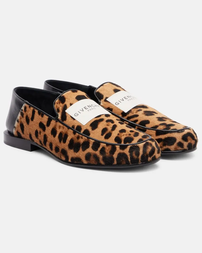 Givenchy Bedruckte Loafers Label aus Kalbshaar Multicolor