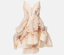 Minikleid Illuminate Draped aus Leinen und Seide